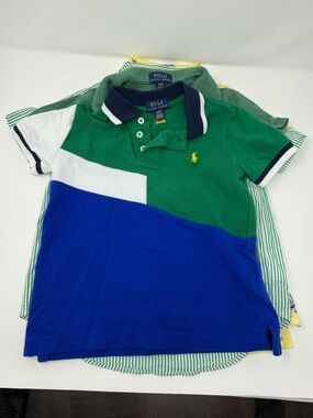 Polo by Ralph Lauren 4T Polo Shirt Bundle, 4 Pieces Green/Blue/Yellow